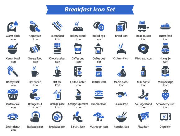 Breakfast Icon Set for Designers