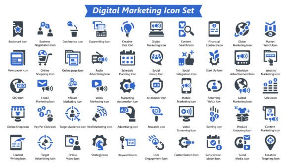 Digital Marketing Icon Set: A Versatile Tool for Modern Designers