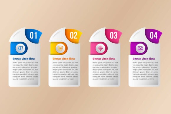 Four Step Infographic Element Banner