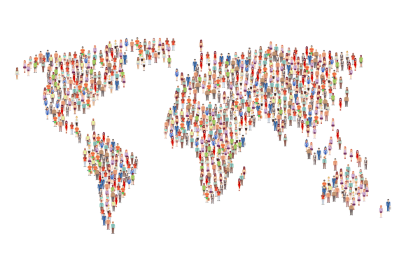 World Population Infographic. People Ico: A Visual Tool for Understanding Global Demographics